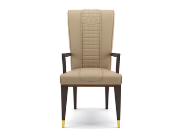 OPIUM - Upholstered leather chair with armrests by BRUNO ZAMPA - view 2